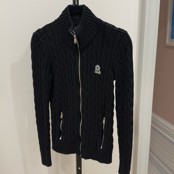 Lauren Ralph Lauren women’s small, black cable knit zip sweater - Picture 3 of 6